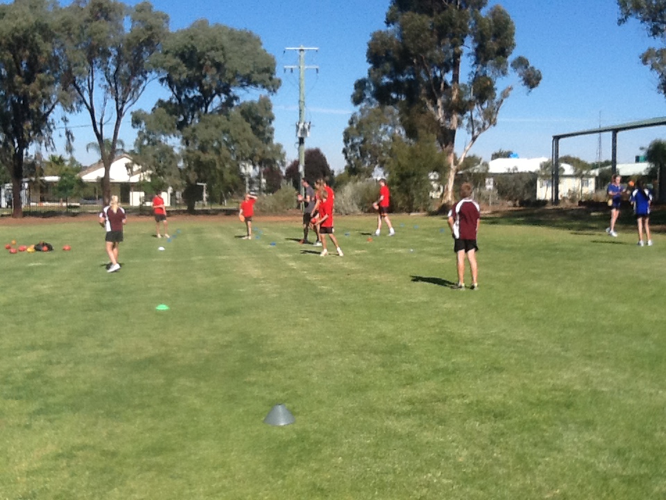 Temora High, Temora Public and Temora West Public students working together during the premier's Sporting Challenge day