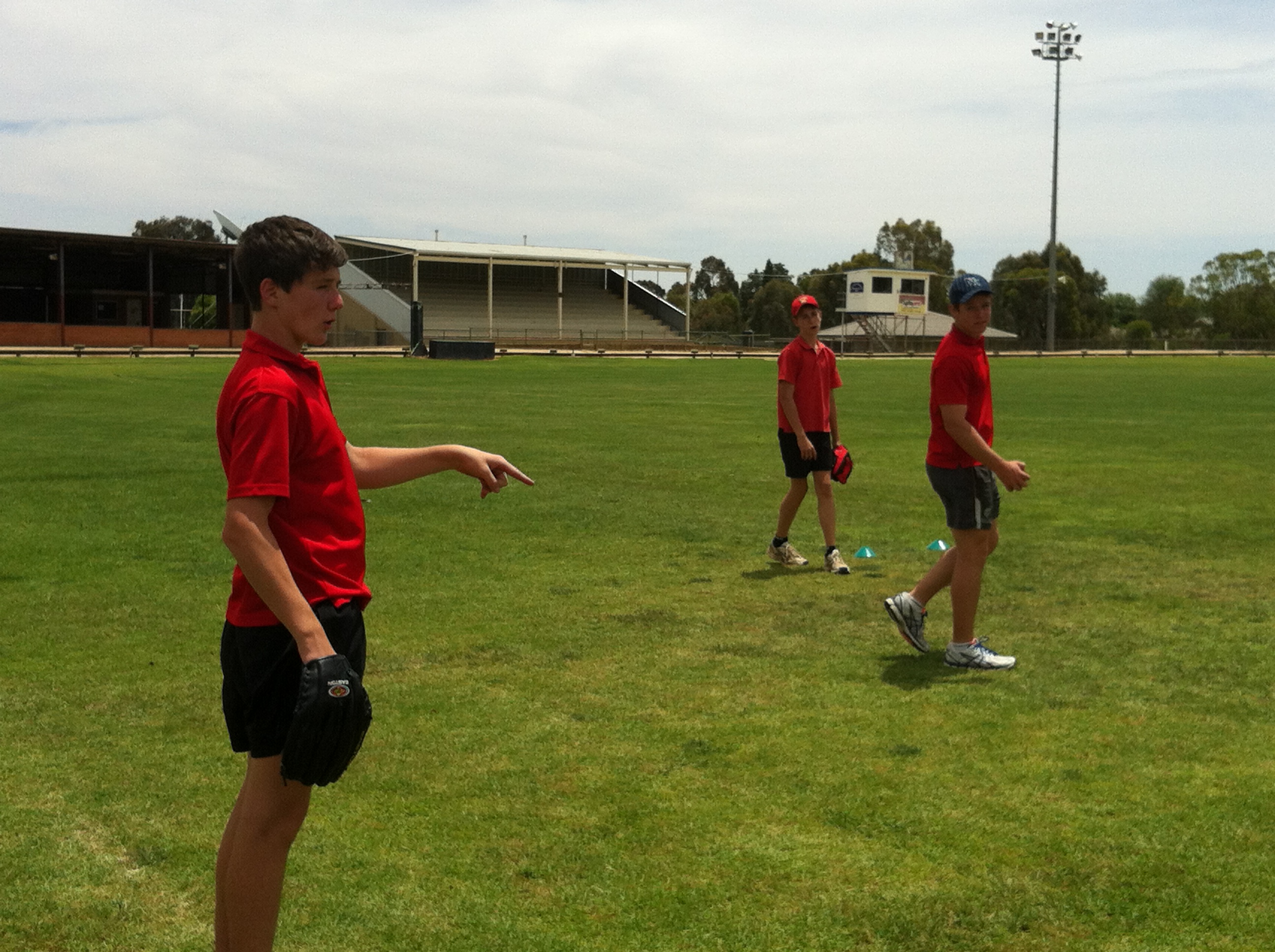Josh teaching during softball session
